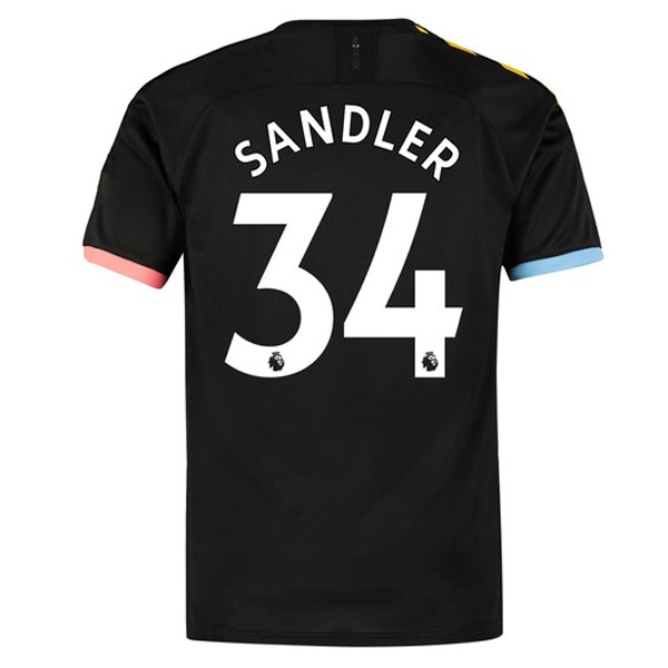 Maillot Football Manchester City NO.34 Sandler Exterieur 2019-20 Noir